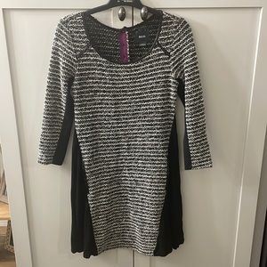 Black textured knit Maeve dress.